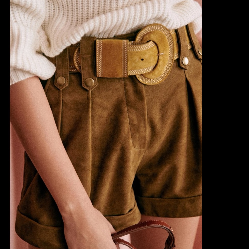 Sezane leather shorts NWT